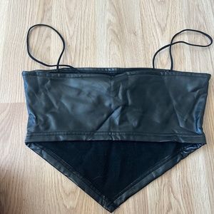 leather crop top